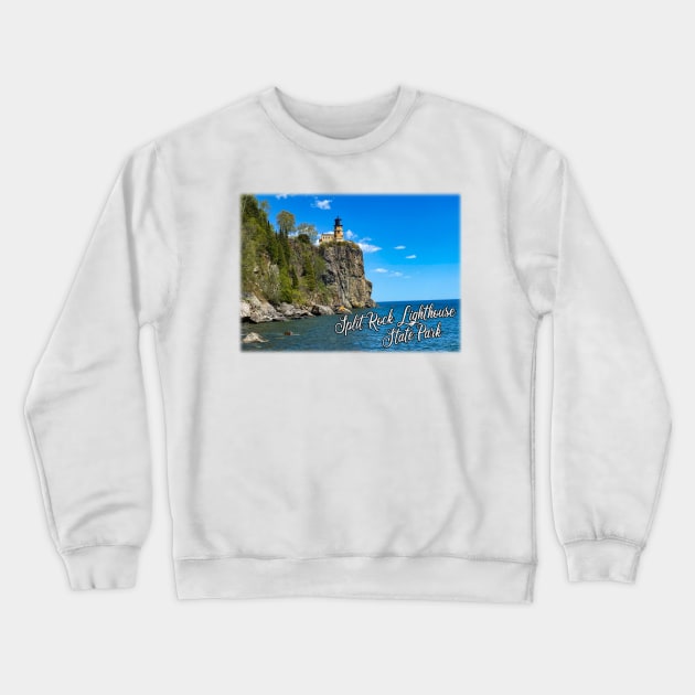 Split Rock Lighthouse State Park & Lake Superior Crewneck Sweatshirt by gorff